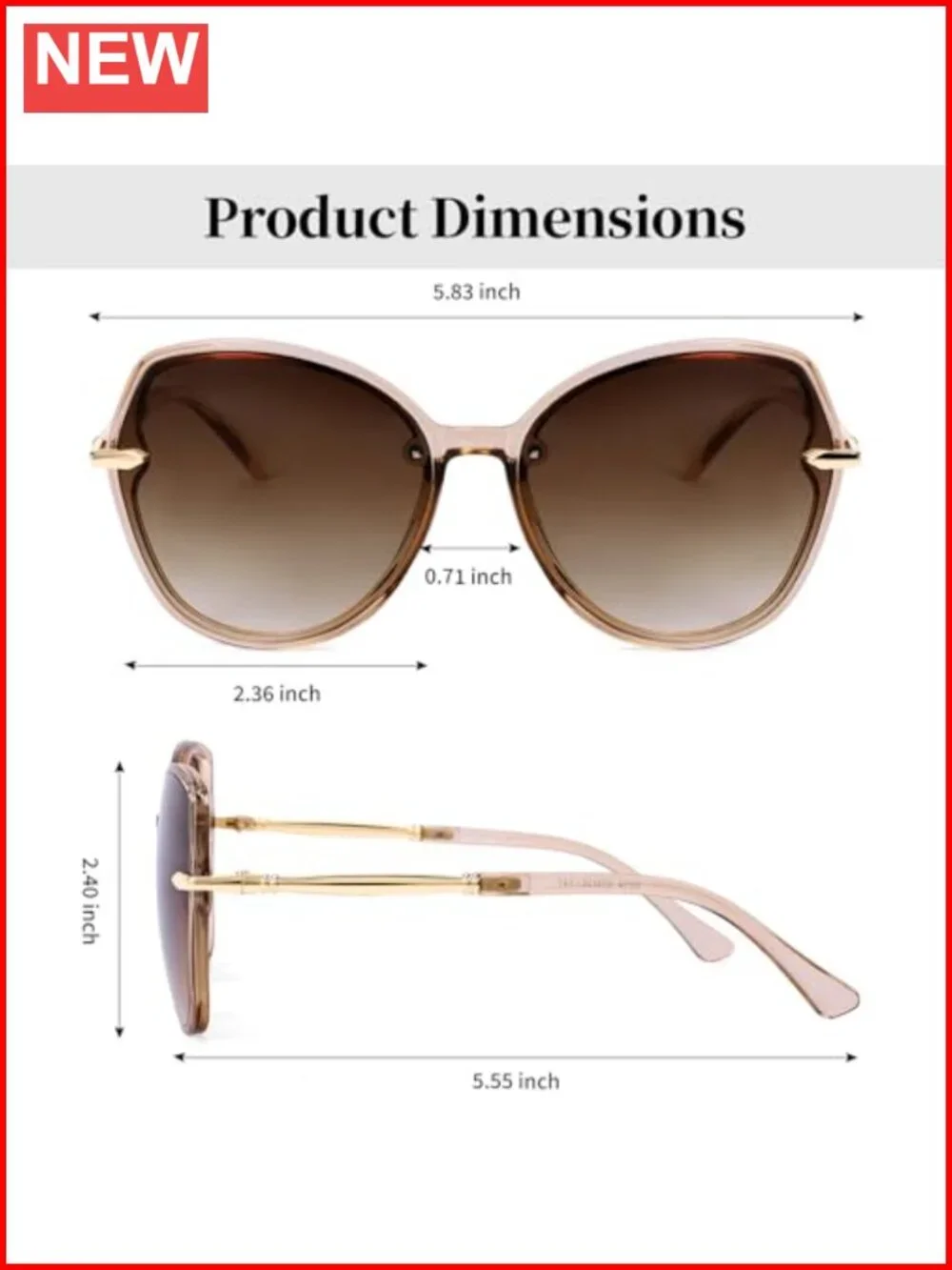 Oversized Butterfly Sunglasses Women UV400 Protection